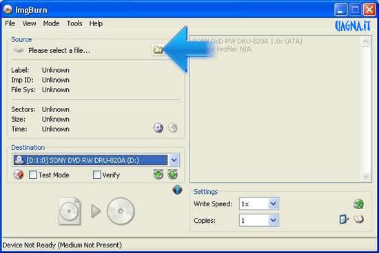 img burn select a file