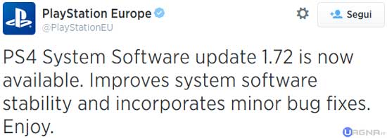 PlayStation 4 Update 1.72