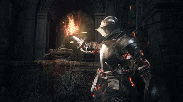 cavaliere con torcia in dark souls 3