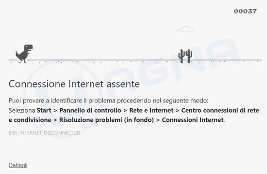 Google Chrome Gioco Dinosauro Senza Connessione Internet Assente