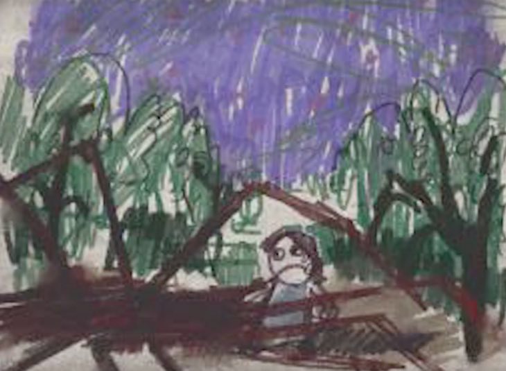 Disegno di Samantha con il ragno a Der Eisendrache