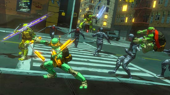 Scena d'azione in TMNT Mutanti A Manhattan