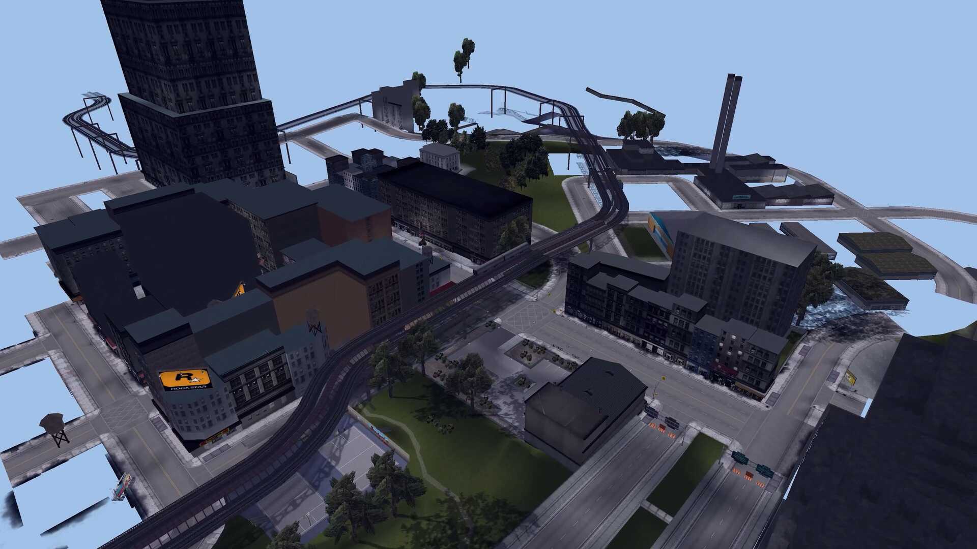città liberty city vista dall'alto gta 3 render
